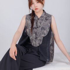 2025 新しいカスタマイズされた中国風の文学スタイルの女性のためのベスト新しい中国風の夏のアウターウェア薄い緩いハイエンドトップ