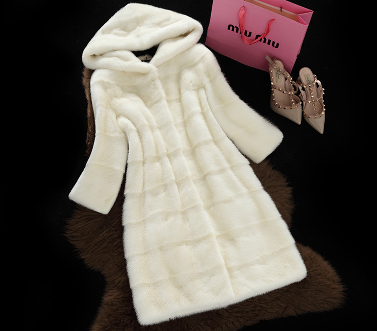2024 New Mink Fur Coat Women's Hooded Long Faux Fur Coat Coat Loose and Warm 2024 New Mink Fur Coat Women's Hooded Long Faux Fur Coat Coat Loose and Warm
