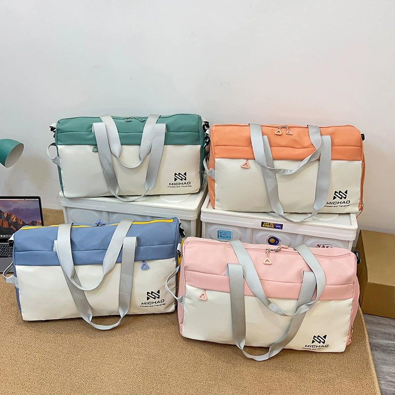 Сумка для фитнеса Сухое и влажное разделение Йога Спортивная дорожная сумка Карамельный цвет Портативная сумка через плечо Независимая корзина для обуви Тренировочная сумка