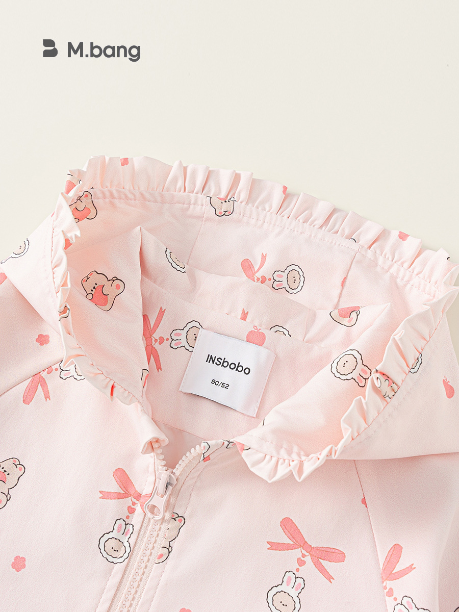 Youbao ropa para niños nuevo producto ropa para niñas para bebés lindos niños de manga larga otoño estampado rosa chaqueta con capucha para niñas