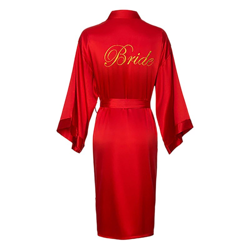 Утренний халат Женская Невеста Весна Лето Свадебная ночная рубашка Подружка невесты Группа невесты Свадебные пижамы Ледяной шелковый халат Сексуальная Домашняя одежда Осень