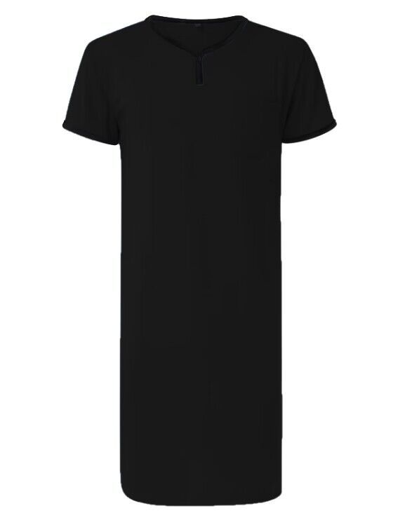 Transfronterizo Amazon Delgado alargado transpirable camisón suelto manga corta pijamas amigables con la piel de los hombres camiseta europea y americana Home wear