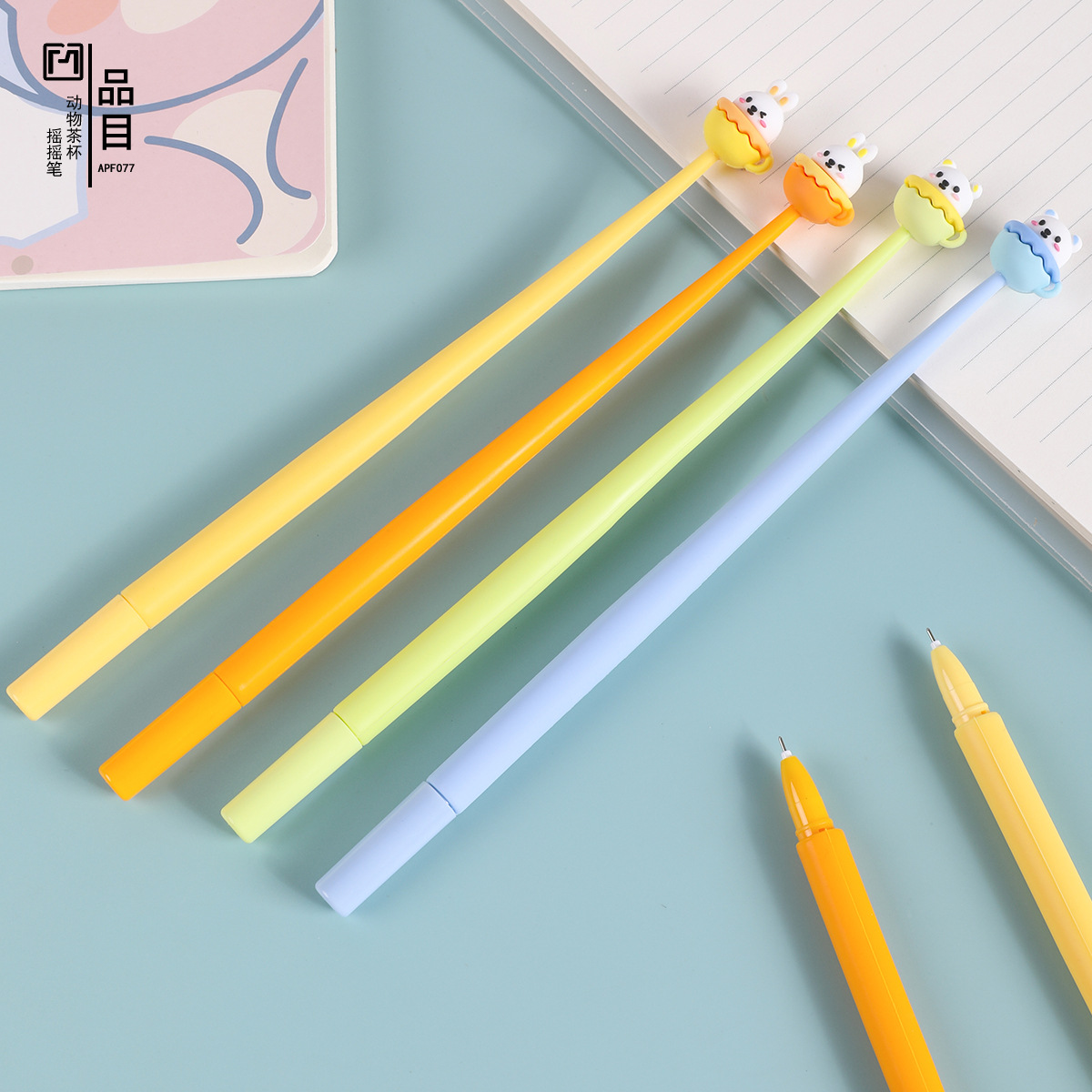 Dibujos animados creativo de silicona animal muñeca en línea celebridad sacudida pluma negro gel pluma de agua estudiante papelería al por mayor