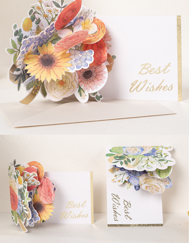 Birthday Elegant Flower Paper Party Festival Card display picture 4