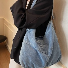 跨境女士牛仔布包包2025新款女轻便牛仔包港风时尚百搭牛仔帆布包