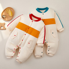 Baby clothes winter and autumn thick padded crawling suit baby outdoor clothes newborn baby tunic for boys baby one-piece suit