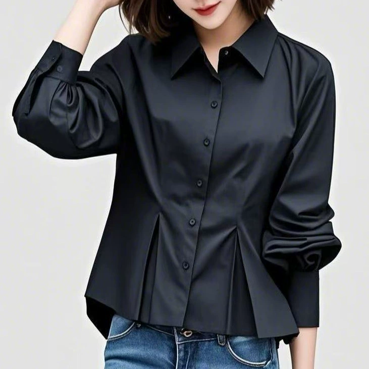 Новые весенне-осенние универсальные рубашки приталенного кроя, обтягивающие талию, скрывающие живот, рубашки нишевого дизайна, новые сокровища для гардероба.