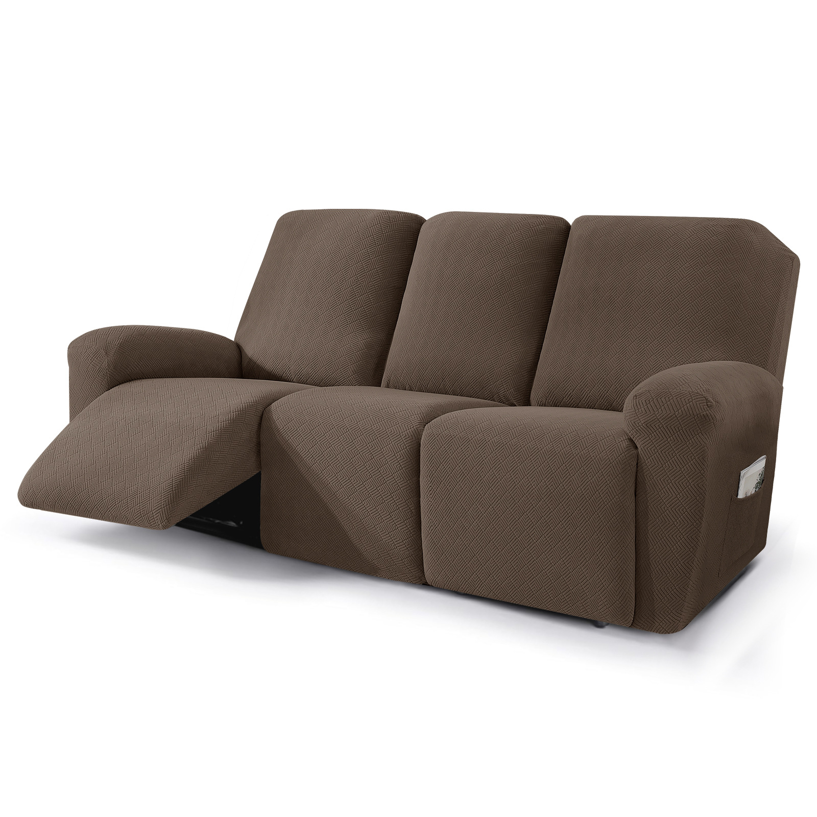 Nueva cubierta de sillón reclinable Jacquard diamante cubierta de sillón reclinable elástica cubierta de sofá de cuatro estaciones con bolsillo cubierta de sillón de masaje de color sólido