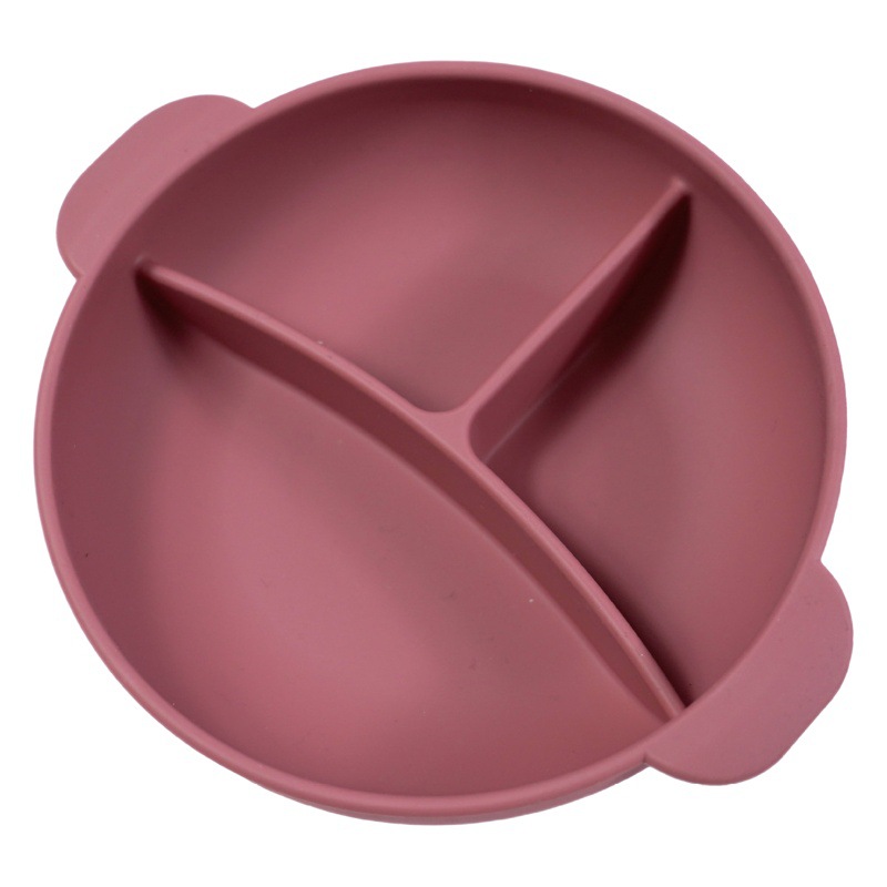 Nuevo bebé vajilla con tapa anti-caída suplemento de alimentos para bebés compartimiento de la placa de la categoría alimenticia de silicona tazón integrado