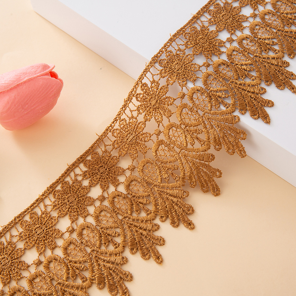 Fabricantes al por mayor 8.5cm agua soluble bordado encaje accesorios de ropa de mujer falda lingerie encaje
