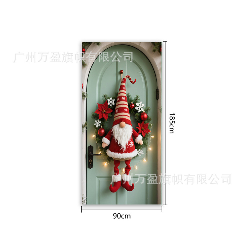Amazon クロスボーダー新製品クリスマスドアカーテンフラグ屋外写真撮影クリスマスパーティーエルフお祝い装飾|undefined