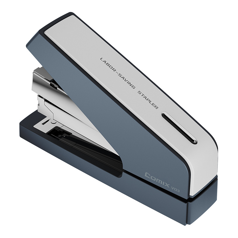 버튼식 노동절약 스테이플러 진한 파란색 v03