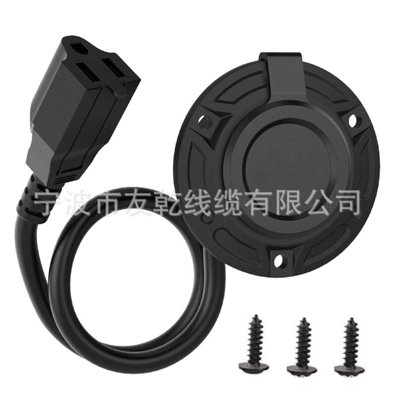 Rv Shore Power Outlet Charger Plug 15 Amp Ac Port Plug 125 Volt Power Outlet and Protection