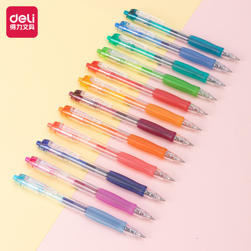 Deli Sa500 Colorful Gel Pen 0.5mm Bullet Colorful Optional Colorful Handbook Note Key Pen