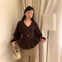 诠释美 NEWOPEN 25秋法式风软糯针织披肩背心两件毛衣套装女F6700