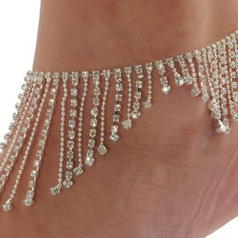 Sexy women's shiny crystal pendant with rhinestones with tassels