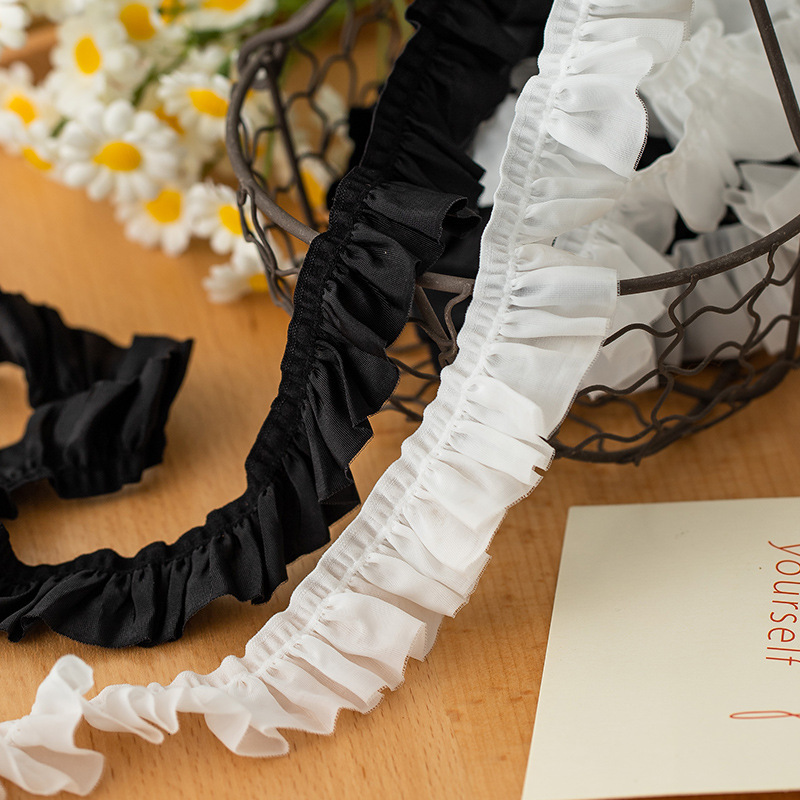 Factory Direct sales 2.5/2.8cm elastic cloth fungus black and white in stock toy hair accessories DIY clothing children's clothing fungus band