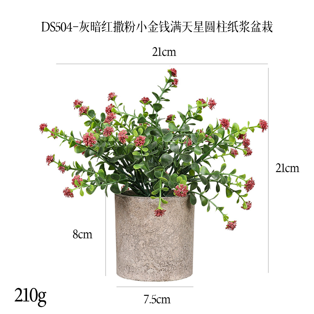 Más de 240 combinaciones populares de macetas con plantas verdes artificiales, decoraciones para el hogar, flores artificiales, bonsáis cilíndricos de pulpa de papel.