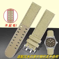 Адаптирован к Hamilton Khaki Field H68201993 70605963 Спортивные холщовые часы из воловьей кожи с 20 мм
