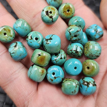 优化绿松石老型珠仿玉石散珠16毫米仿古松石圆柱手链项链饰品珠子