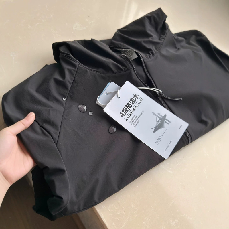 Lightweight Outdoor Water-Repellent Fabric Men's Casual Jacket Couple's Hooded Versatile Windproof Lightweight Trendy Jacket