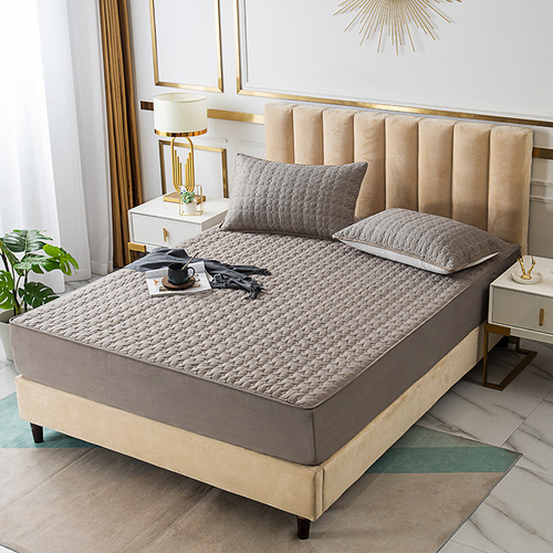 New quilted fitted sheet single piece anti-slip bedspread protective pad hotel Simmons protective cover brushed dust cover wholesale