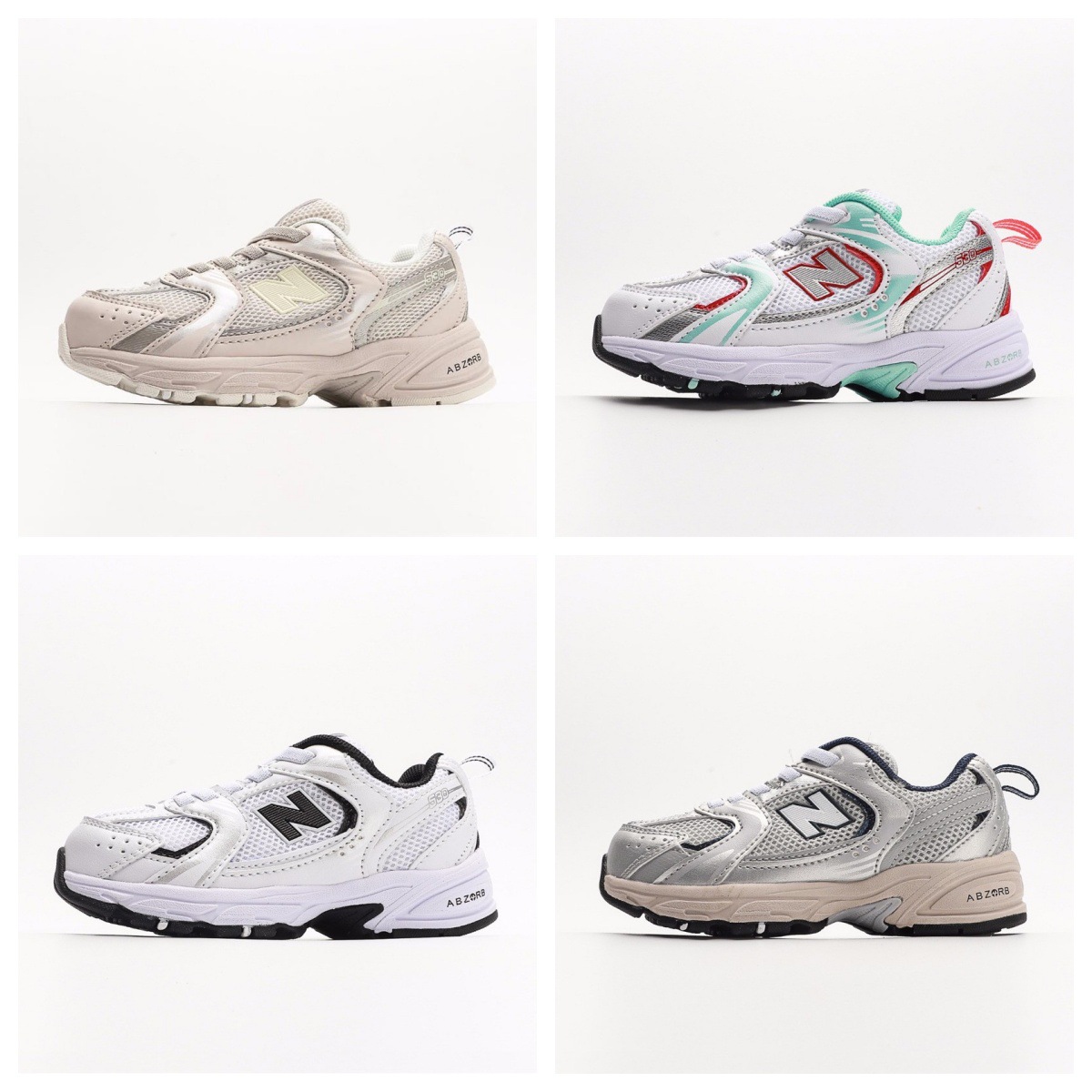 Nb530 Kidsren's Sports Running Shoes for Boys and Girls, Large and Small Kidsren's Mesh Breathable Elastic Band Soft-Soled Kidsren's Shoes