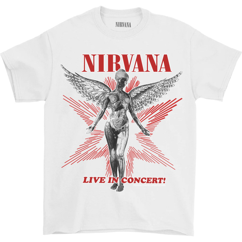 Nirvana banda de rock Nirvana Cobain cocoburn apenado lavado vintage batik camiseta suelta