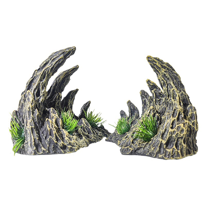 Nueva piedra decorativa simulada de dragón verde para paisajismo de cañón, adorno de rocalla, ornamentación de plantas acuáticas, hueso de dragón para acuario, venta al por mayor transfronteriza de gran demanda