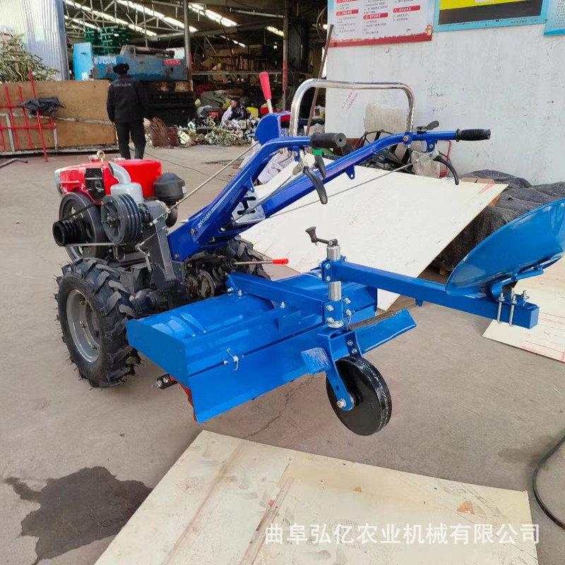 柴油水冷手扶拖拉机10马力电启动果园旋耕机山地开荒犁地耕田机