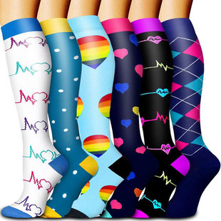 Amazon Cross-Border Best-Selling 3/4/6/8 Pair Set of Compression Socks for Sports and Running Sequential Support Knee Pressure Socks
