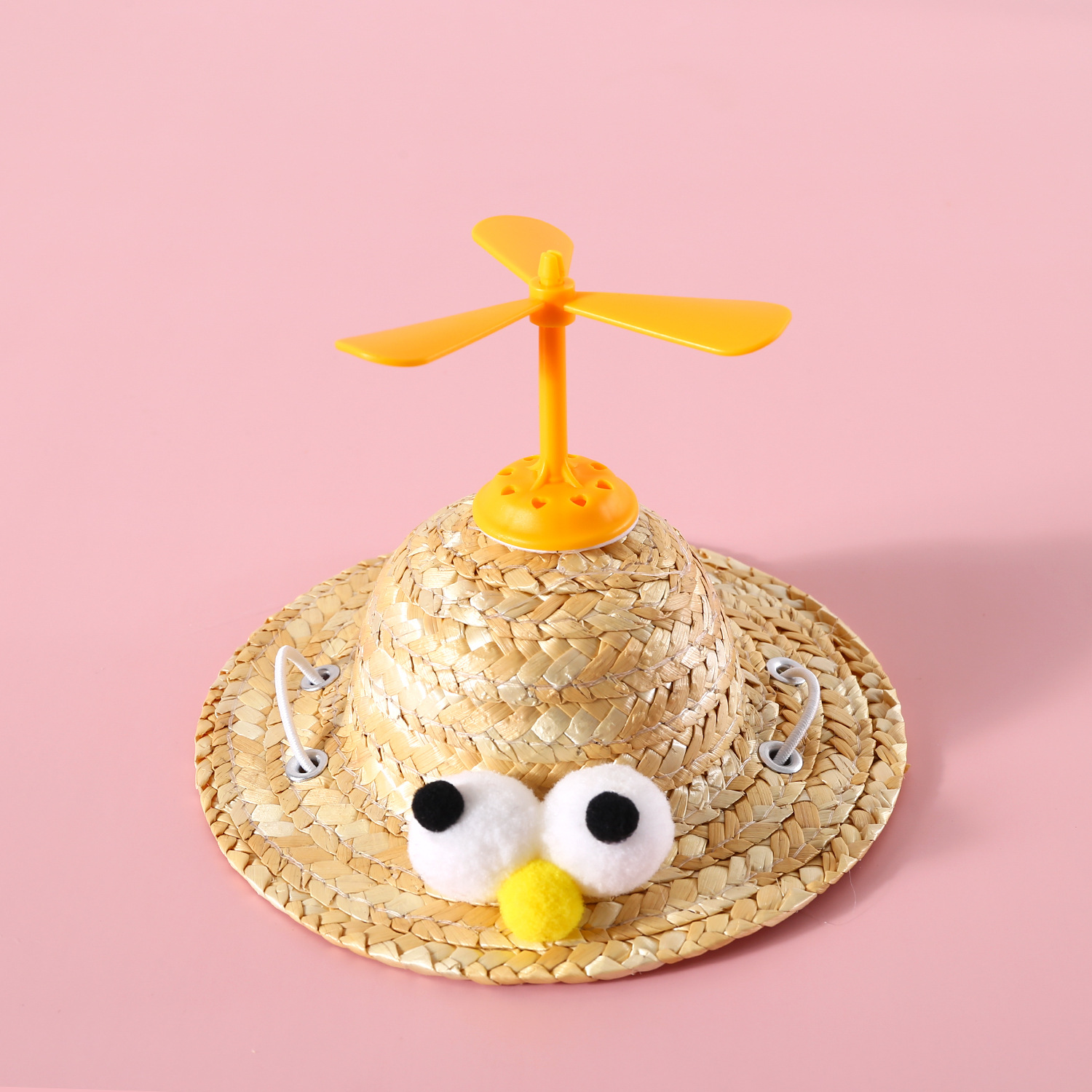Mascotas gatos perros conejos sombrero de paja de verano dibujos animados bambú libélula brotes de frijoles decoración gorra roja en línea props de disparo