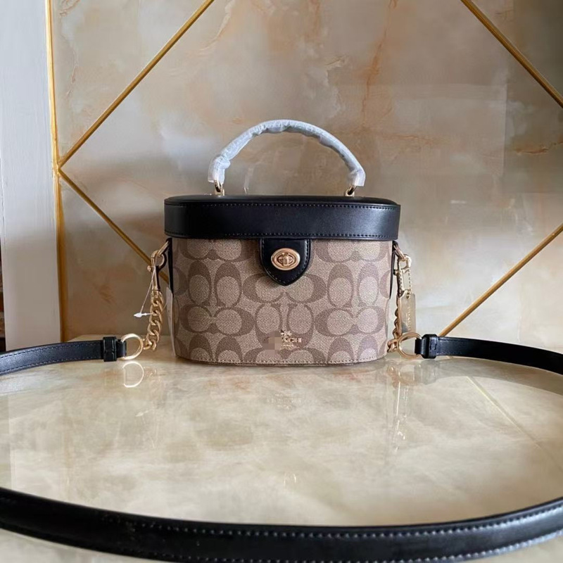 Koujia's New Kav Carriage Cosmetic Case Genuine Leather Satchel Shoulder Crossbody Hot-Selling Fashion Women's Bag Crossbody Bag Niche