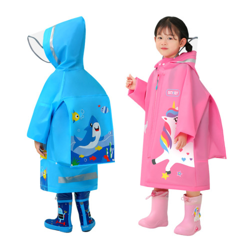 Mumeng children's raincoat, primary school girl, school bag, 2024 new kindergarten boy baby poncho