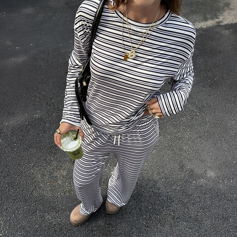 Cross-border European and American Y2K black and white thin striped slim-fit casual women's suit 2026 summer Amazon independent site
