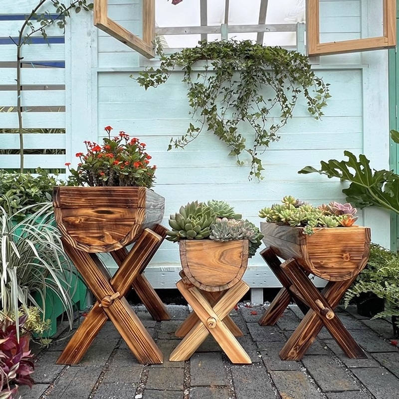 Creative and Personalized Flower Box Set for Balcony, Succulent Flower Pot, Anti-Corrosion Tall Rectangular Extra-Large Flower Box