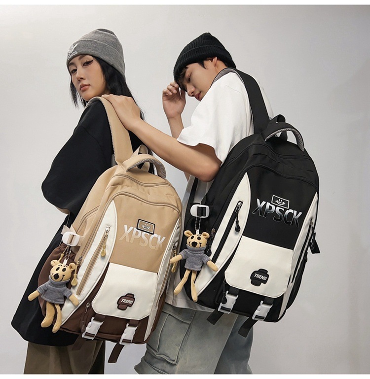 1071g Weight Polyester Lining Material Multicolor Fashion Element Zipper Closure Type Double Shoulder Straps Strap Type Functional Backpack Bags Type Casual, School Occasion Nylon Material Waterproof Function School Backpack Backpack Letter, Color Block Pattern All Seasons Season Unisex Gender Preppy Style, Streetwear Style Square Shape Unisex Nylon Letter Color Block Preppy Style Streetwear Multicolor Square Zipper Functional Backpack 6