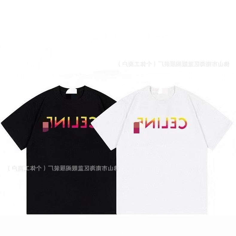 正しいバージョン2024新贅沢潮CEL古典的な基礎モデルのアルファベットプリント男女ゆるい半袖tシャツ280g