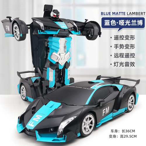 Gesture Gravity Sensing Remote Control One Key Transformation Car Voice Control Metamorphosis Golem Robot Rechargeable Toy 