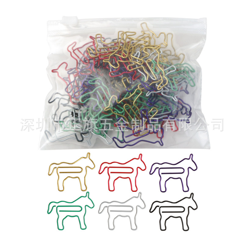 Color transfronterizo metal animal en forma de clip de papel forma creativa clip de papel Oficina marcador titular caja traje