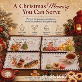 跨境Vintage Christmas Postcard Platter复古圣诞明信片托盘808