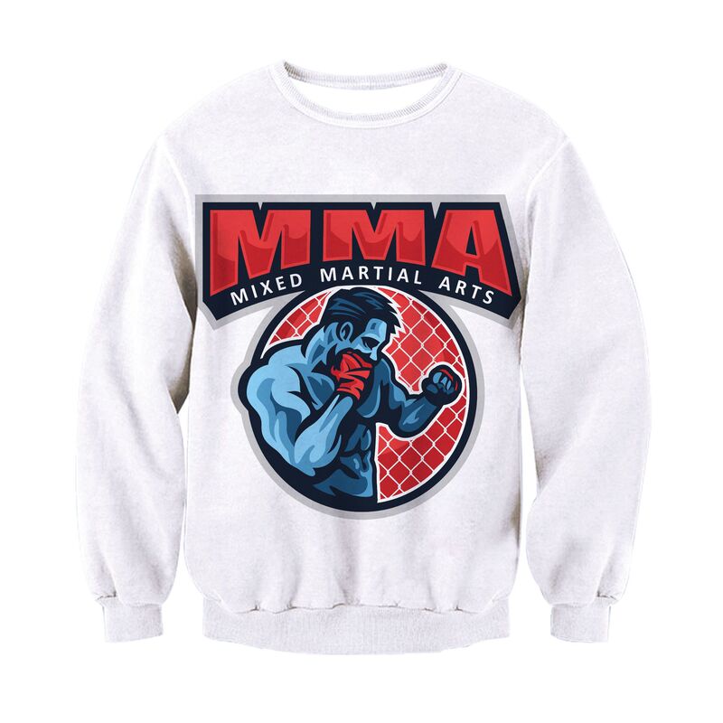 Cross-Border Aliexpress 3D Digital Printing Boxing Competition Mixed Martial Arts Men's Casual Loose Round Neck Sweatshirt