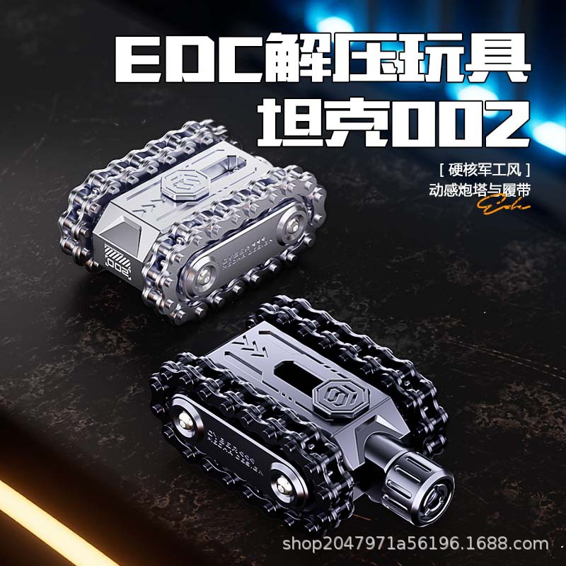 Tank EDC Fidget Spinner, Juguete de Dedo con Cadena de Palma y Engranajes, para Alivio del Estrés y Masaje, Spinner de Trinquete para Adultos.