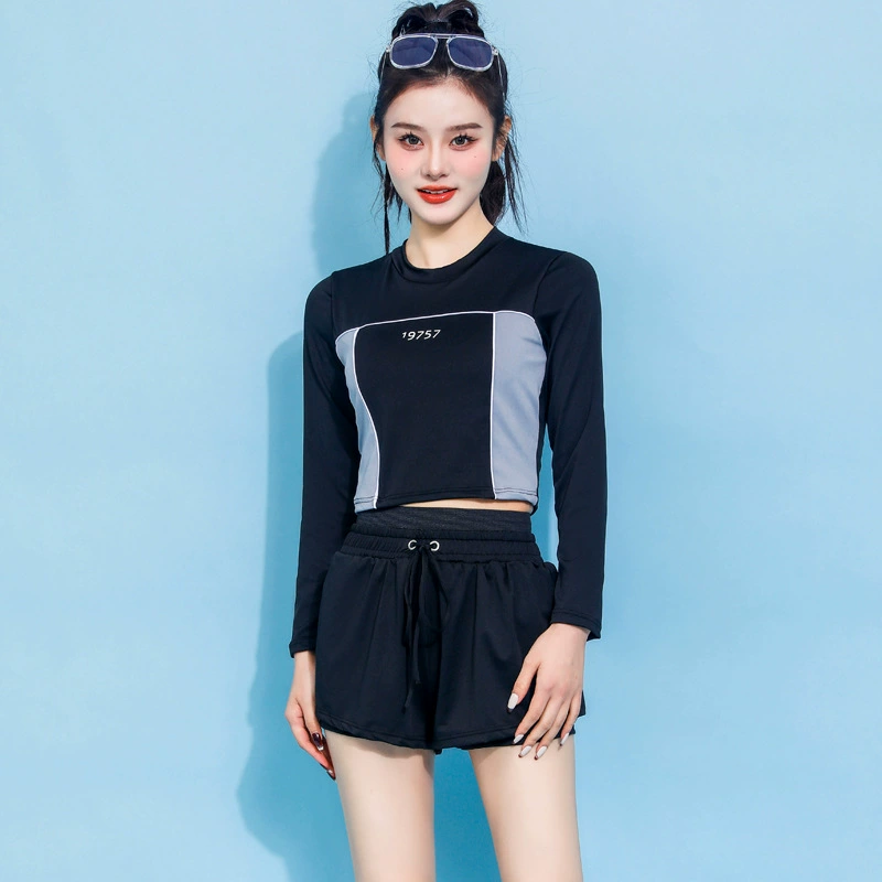 Summer split swimwear, long-sleeve for leisure, protective corner covers, set, sun protection, 2023 collection