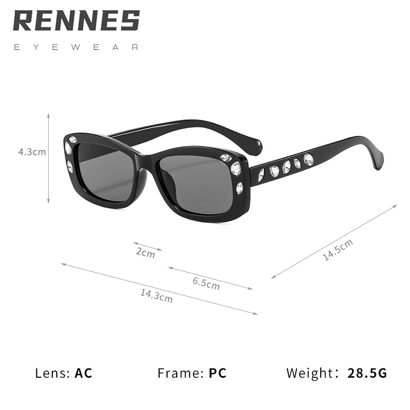 Nuevas gafas de sol elegantes y de moda de alta gama con diamantes rectangulares personalizadas