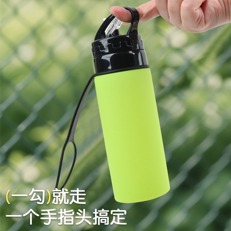 シリコン製折りたたみケトル、見栄えの良い夏用、高温耐性、落下防止、ポータブル折りたたみウォーターカップ、子供、学生、大人用|undefined