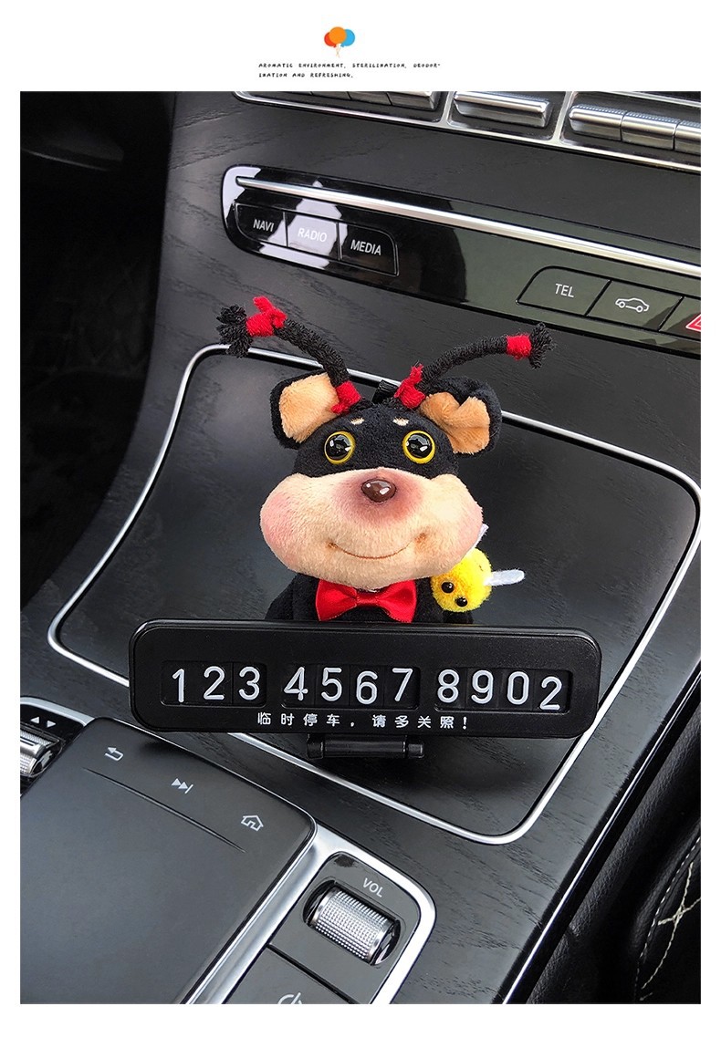 Quirky and Cute Bee and Puppy Number Plate, Car Temporary Parking Sign, High-End 2025 New Model