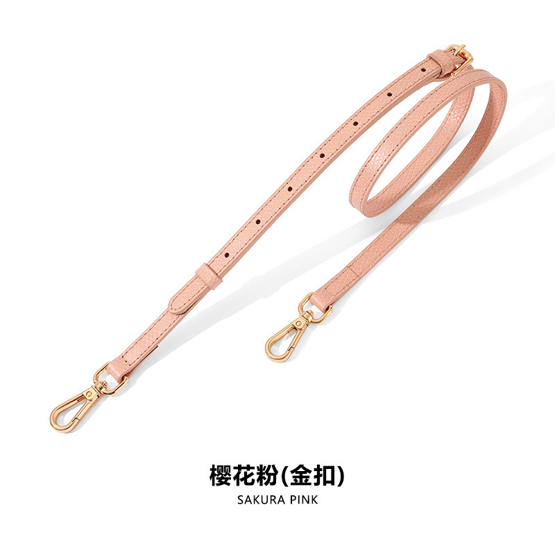 A- 48 first layer leather 1.2cm adjustable cherry powder gold buckle