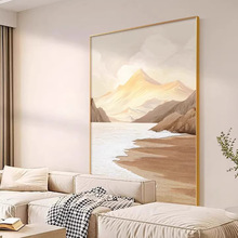 油画背有靠山客厅装饰画玄关装饰画沙发背景墙壁画侘寂风肌理画