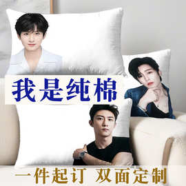 黄景瑜明星周边侯明昊纯棉枕套成毅全棉枕芯套单人48×74cm礼物